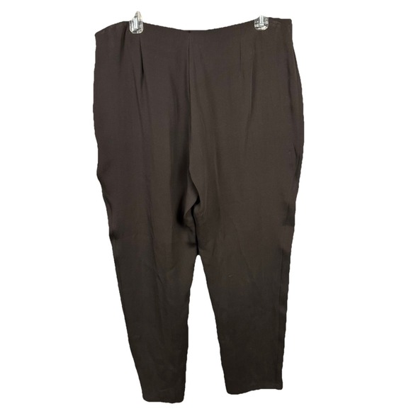 Eileen Fisher Silk Georgette Crepe Pants Womens Large Black Straight Leg NWT - Picture 5 of 7